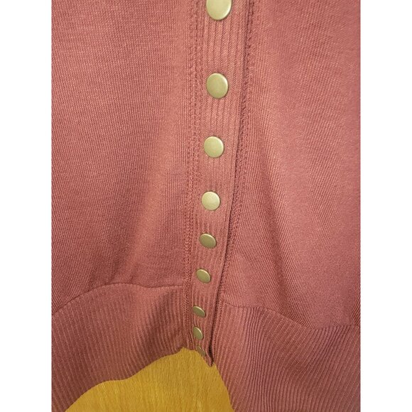 Zenana 1X Button-Down Burgundy Cardigan Sweater - Picture 3 of 5